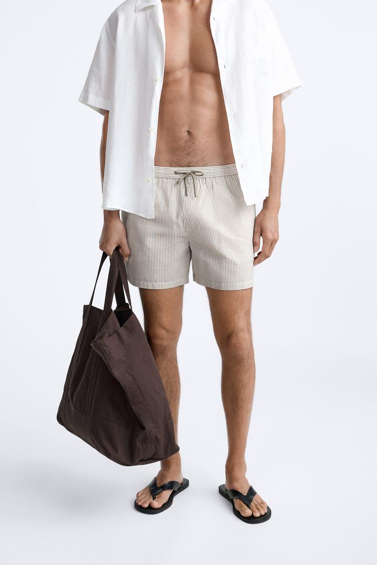 Light Khaki Swim Trunks