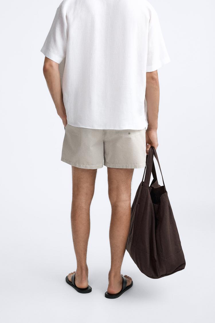 Light Khaki Swim Trunks