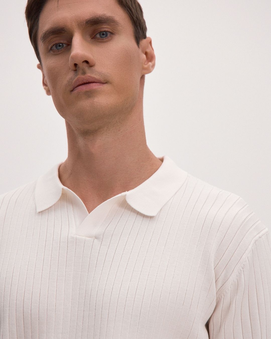 Alpha Modern Summer textured polo White