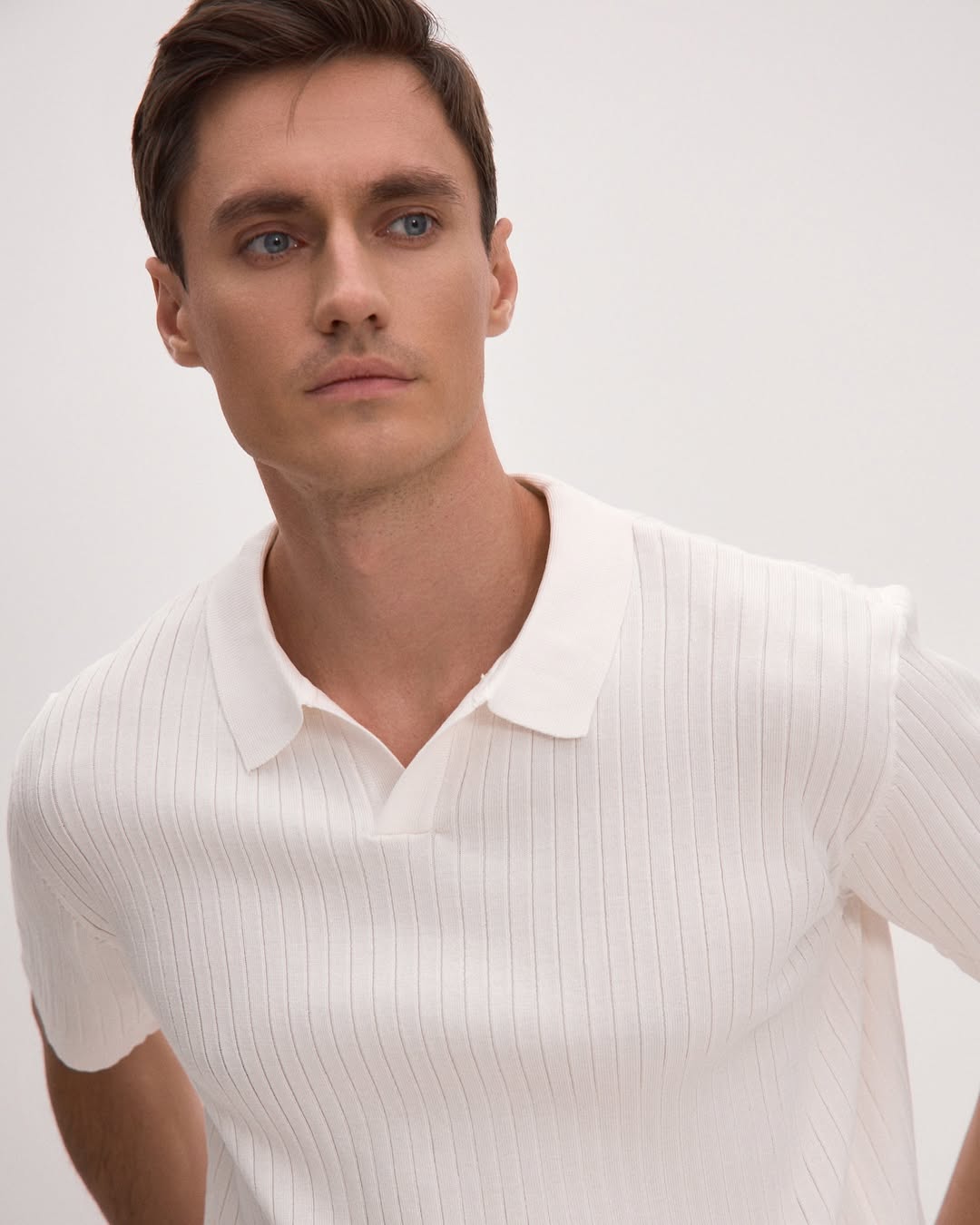 Alpha Modern Summer textured polo White