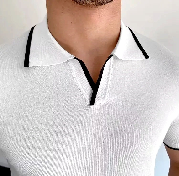 Men's White Slim Polo