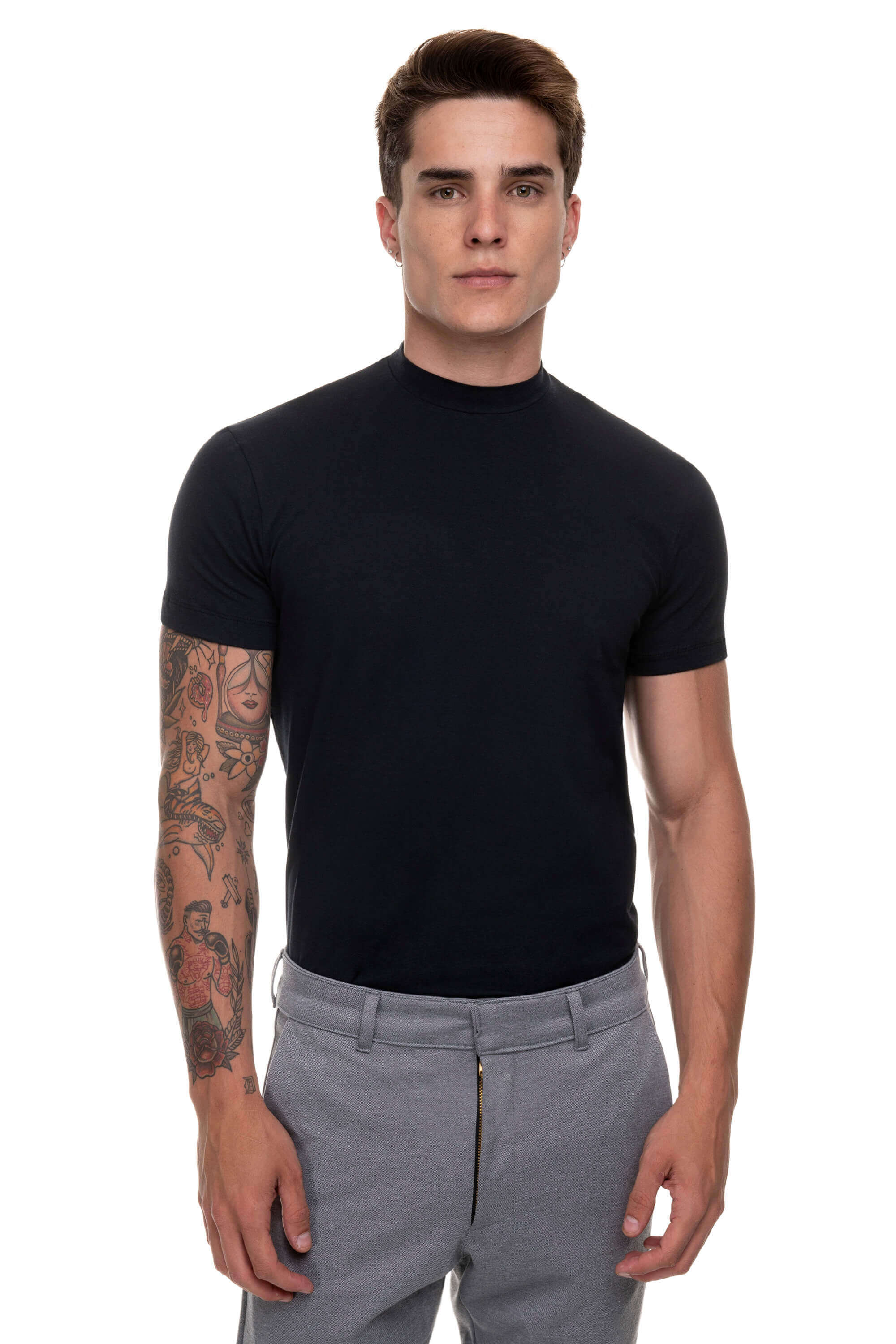 Men's Shirt Black Half Collar High Standard