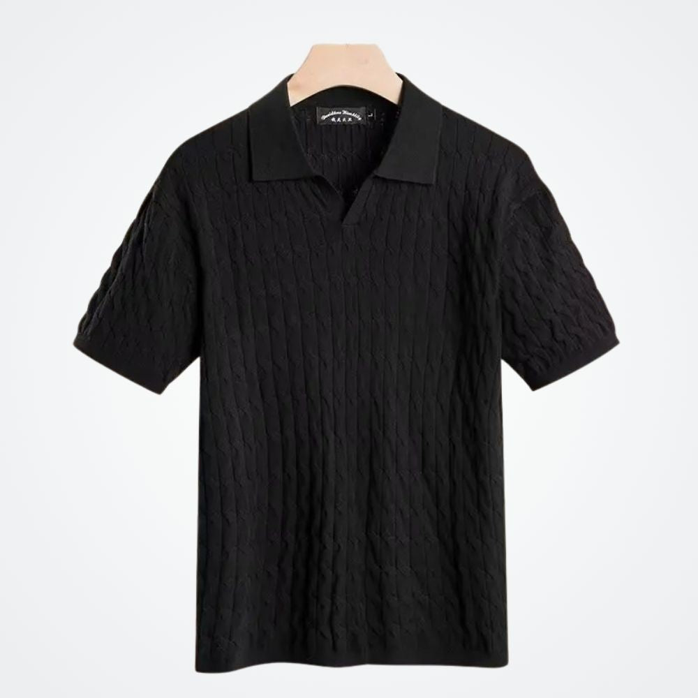 Black European Noble Fabric Polo