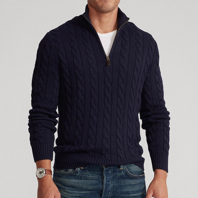 Navy Casual Elegance Sweater