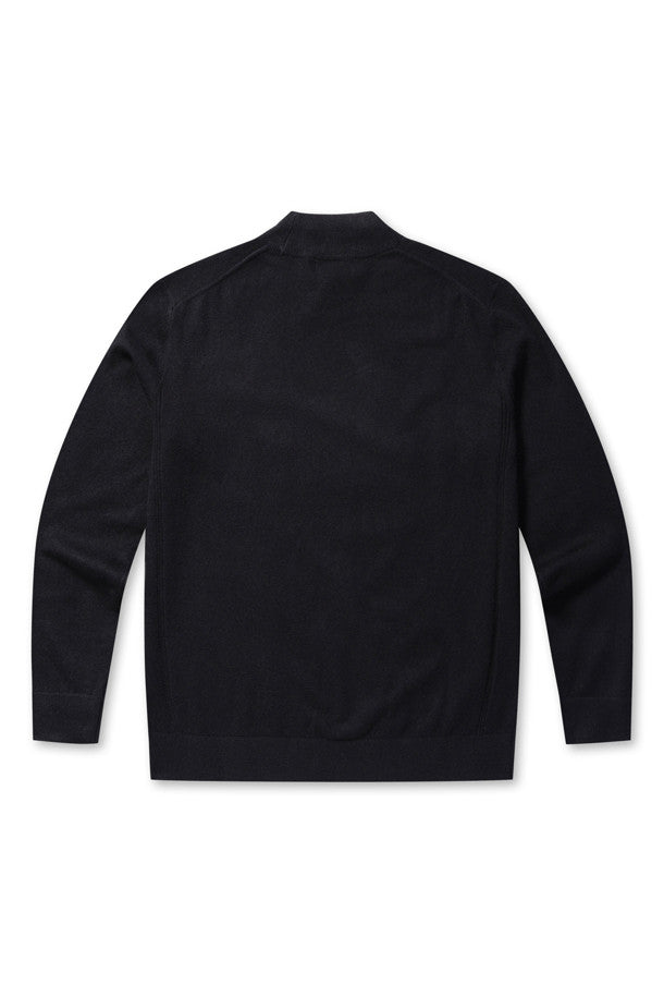 Comfort Neck Cotton Sweater Fitted Black