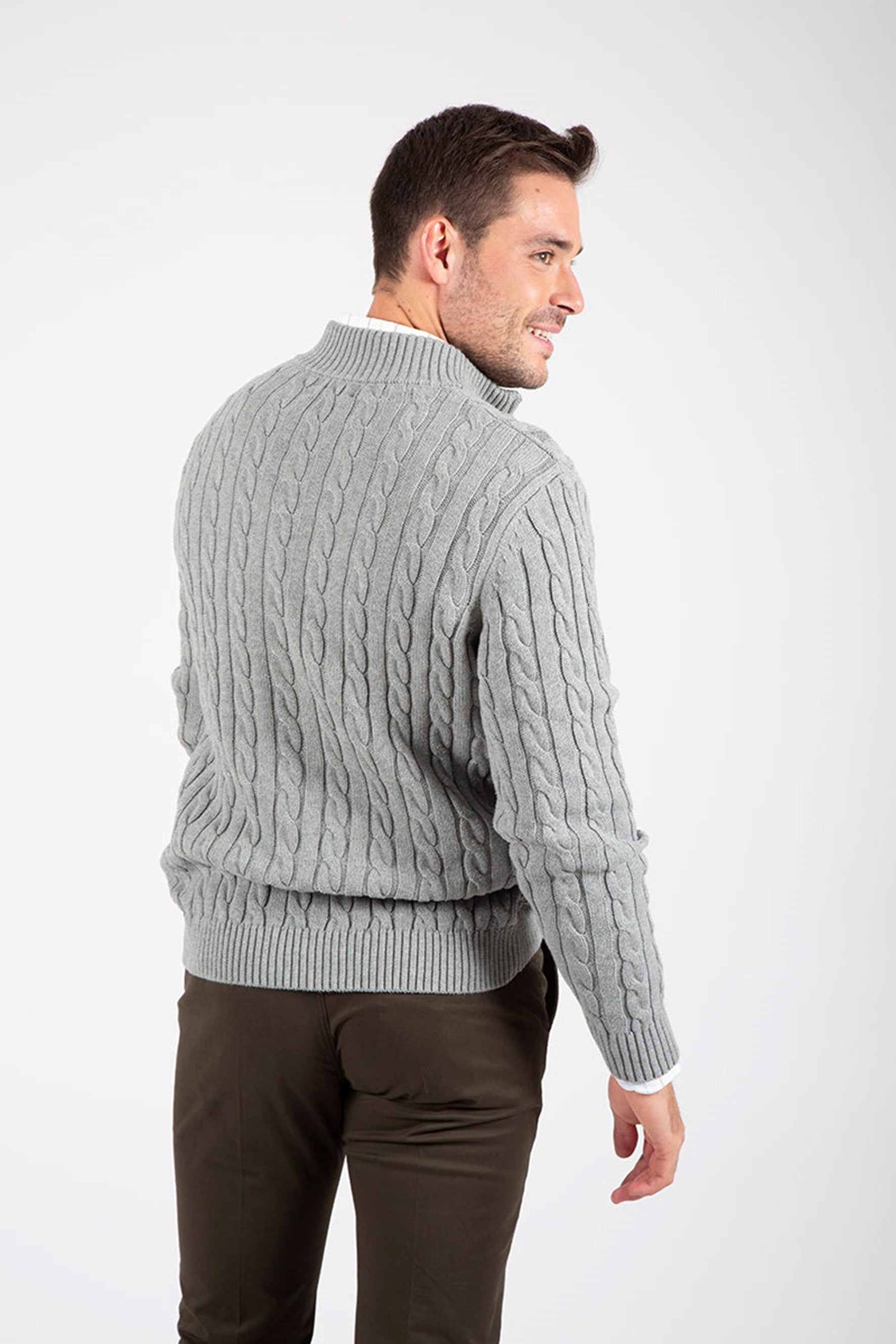 Gray Casual Elegance Sweater