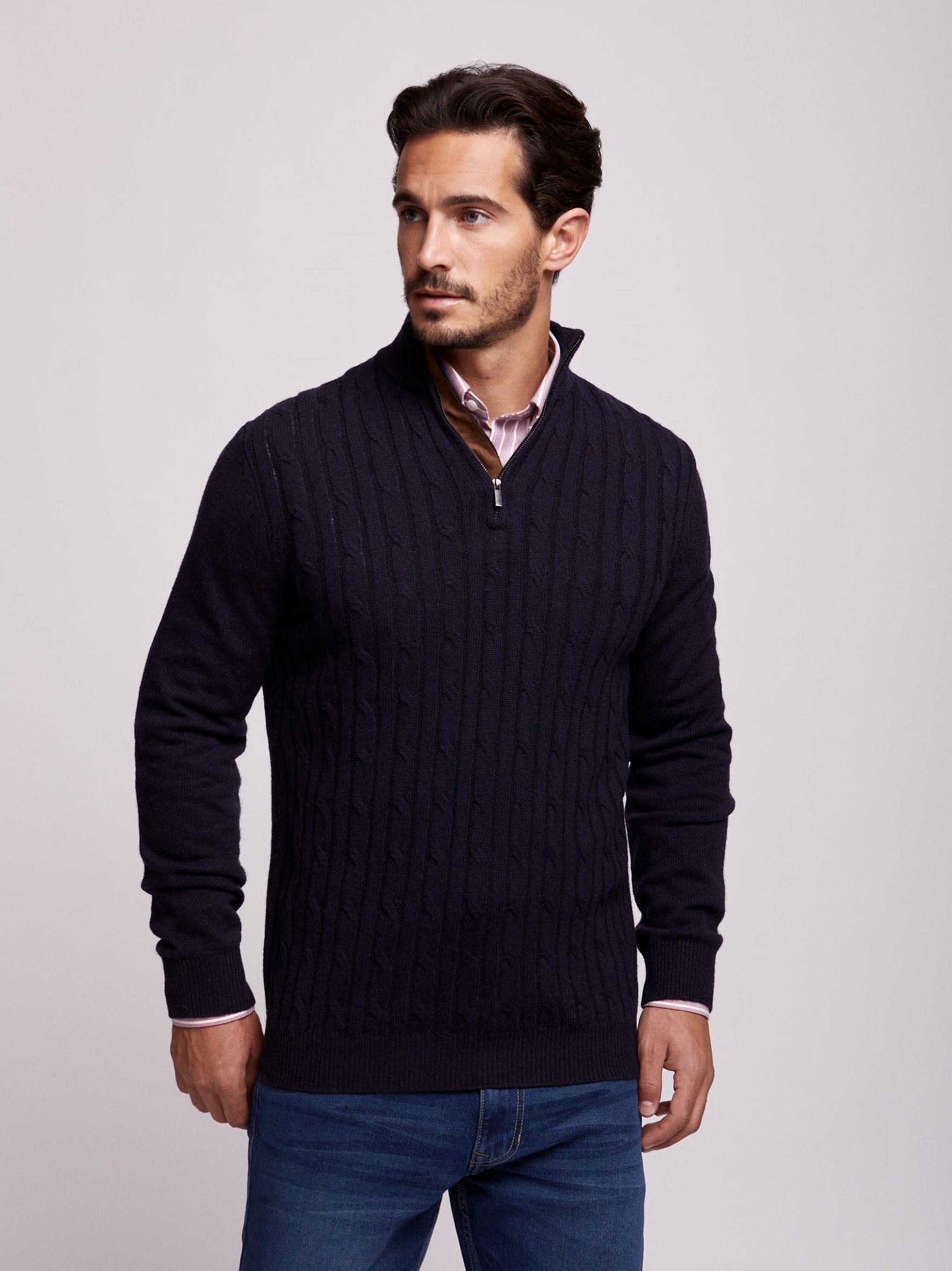 Navy Casual Elegance Sweater