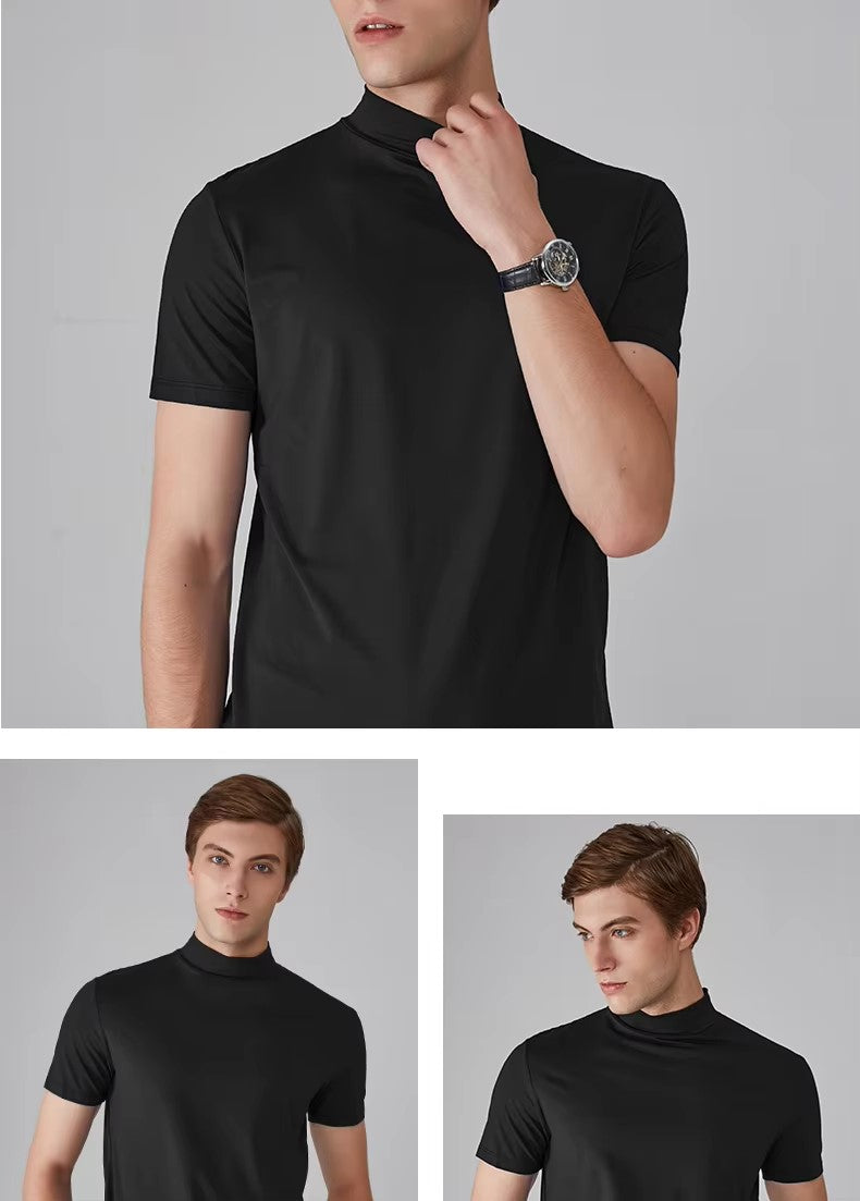 Men's Shirt Black Half Collar High Standard