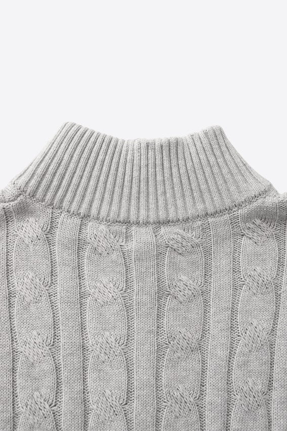 Gray Casual Elegance Sweater