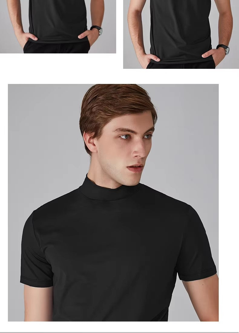 Men's Shirt Black Half Collar High Standard