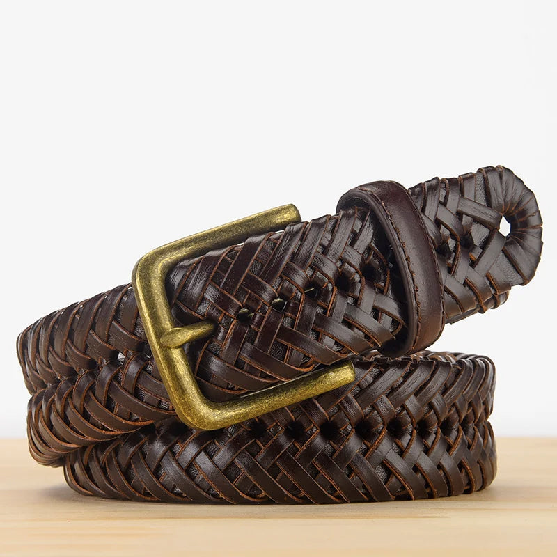 Old Money leather braided belt