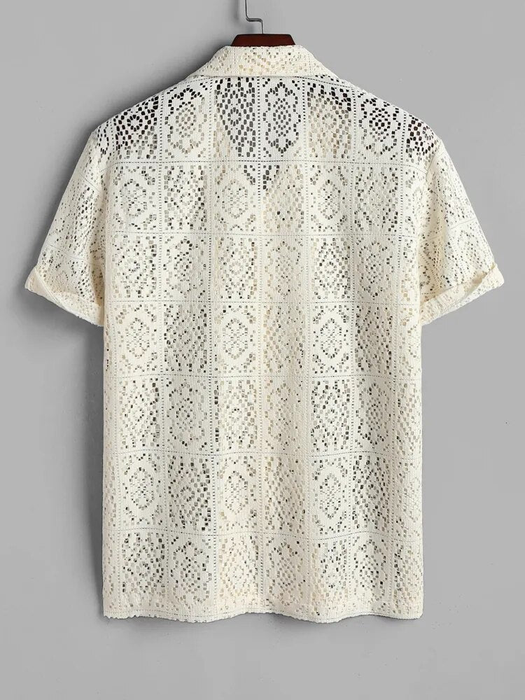 Summer pattern lace shirt