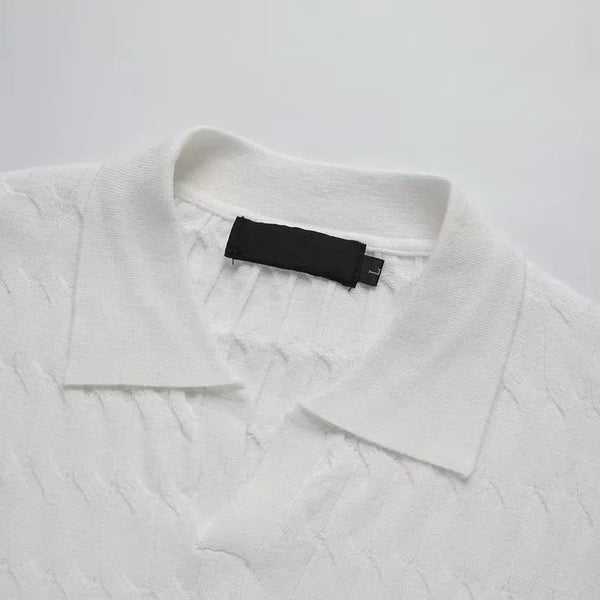 White European Noble Fabric Polo