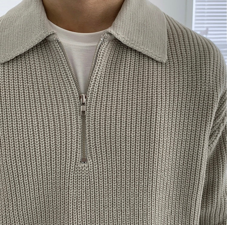 Gray Aether Zip Sweater